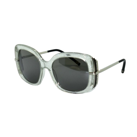 Boucheron Accessories - D0 NEW BOUCHERON PARIS BC0002S 005 Crystal Silver/Smoke Mirror Lens Sunglasses